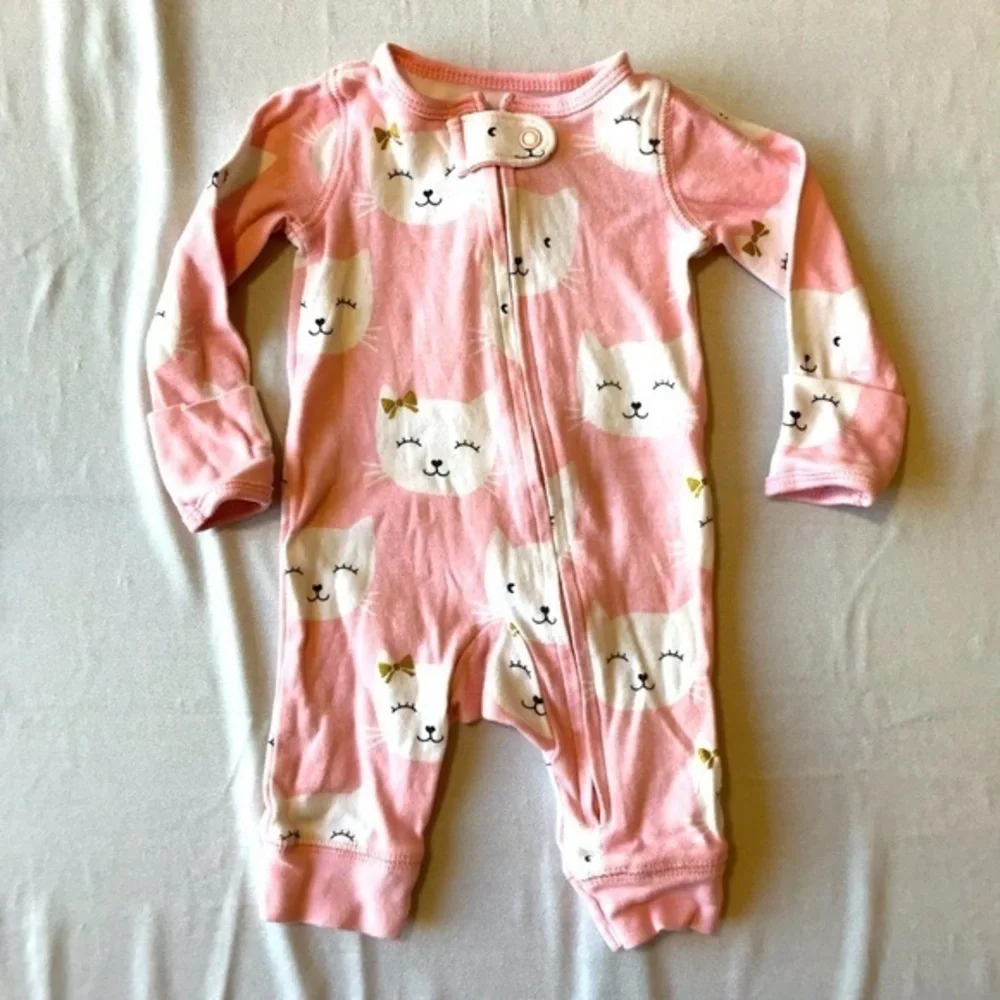 Carter's Long Sleeve Zipper Front Girls Sleeper-Size NB